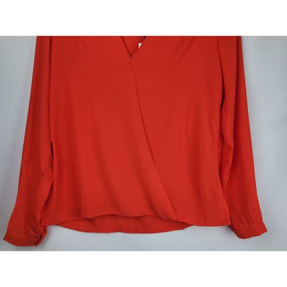 Three Eighty Two Revolve Women's Sienna Surplice Blouse Tangerine Orange Size S - Picture 3 of 9